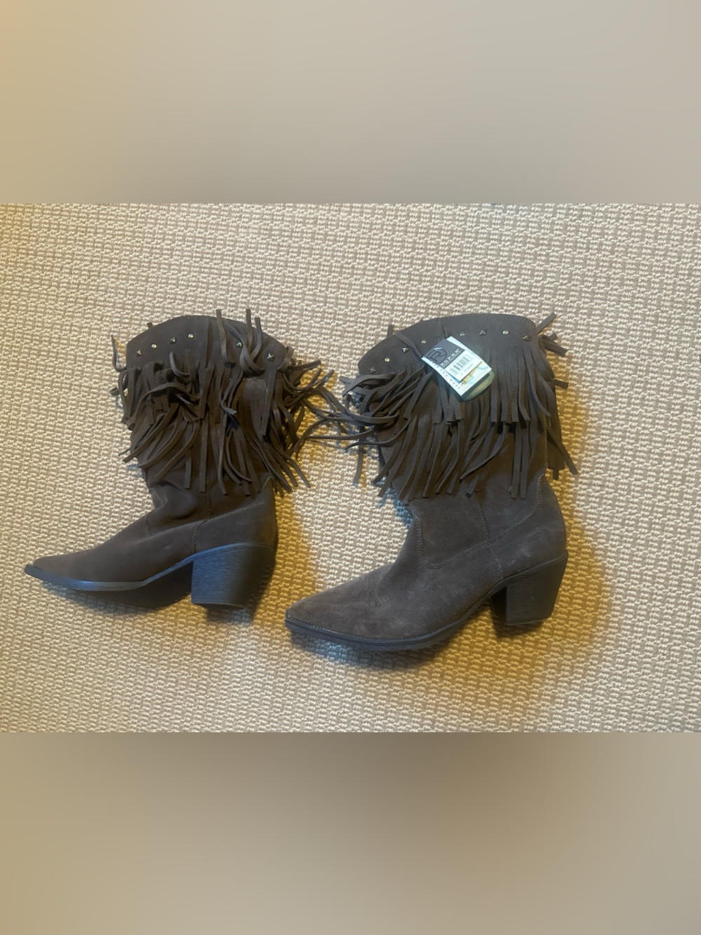 Roper fringe suede cowboy boots nwt size 9 light brown NWT New